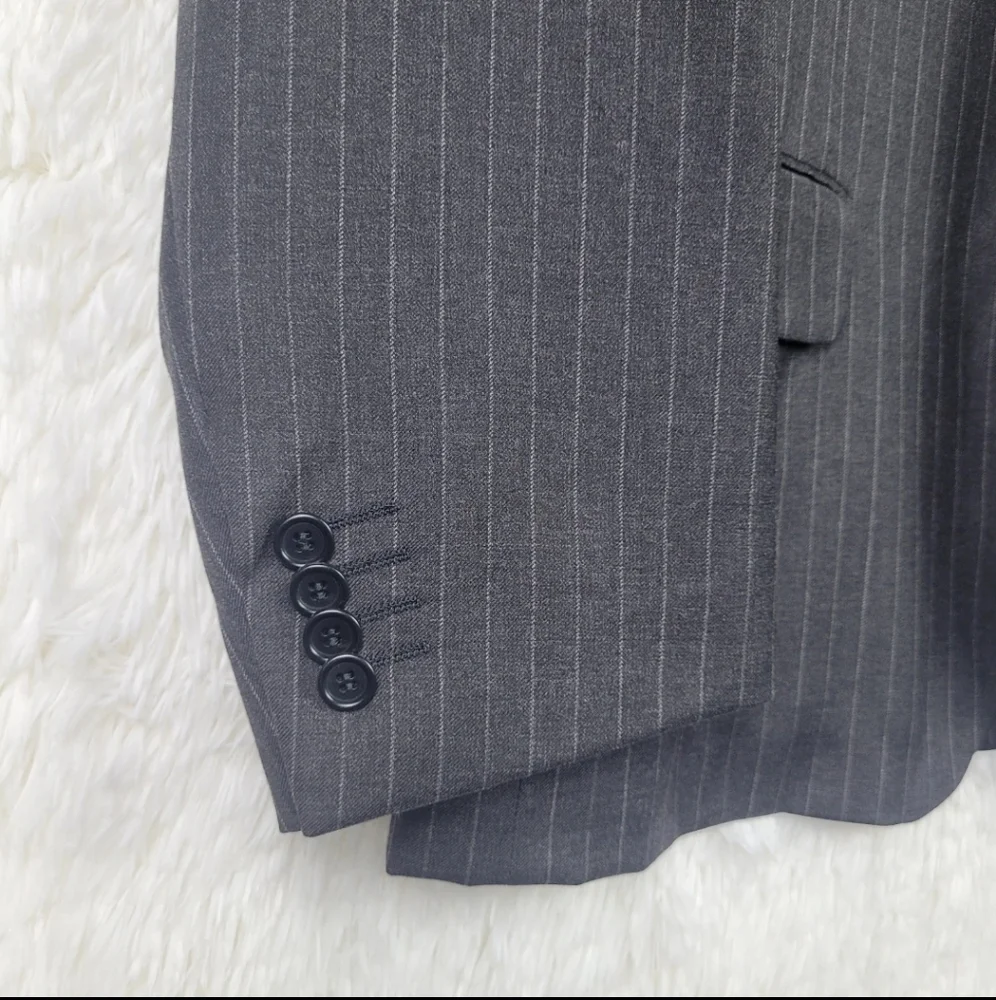 40R Eredi Pisano Men Super‎ 110s Black Pinstripe Loro Piana Wool Blazer Luxury
